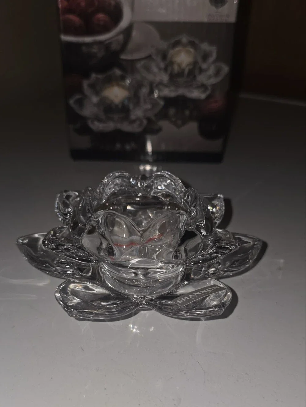 SHAN Clear Crystal Lotus Votive Holder - Transparent